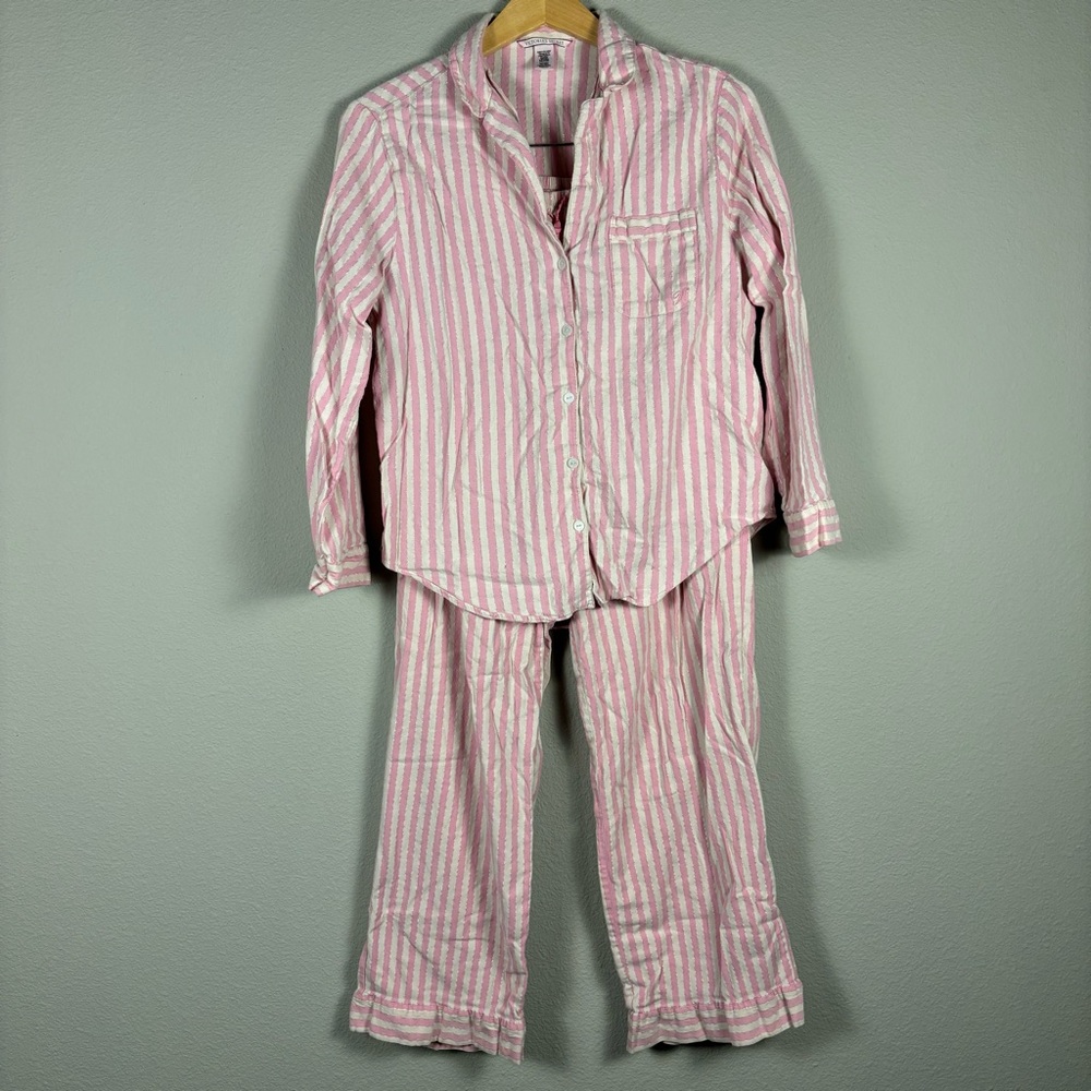 VS Victoria’s Secret Women’s Small Pajamas Pair Button Down And Pants Pink